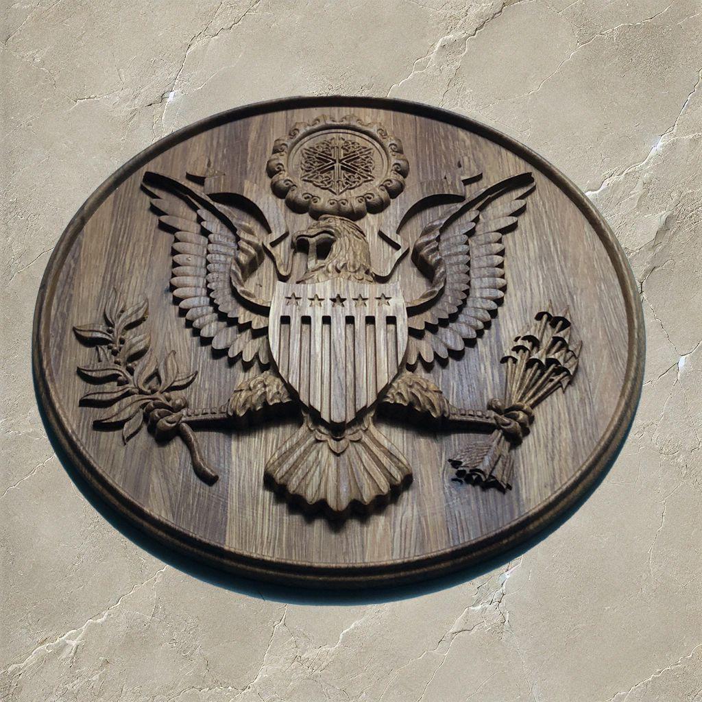 希少　アメリカ　ゲイルラッセル作　プレート　壁掛け Usa great seal plate - Etsy 日本