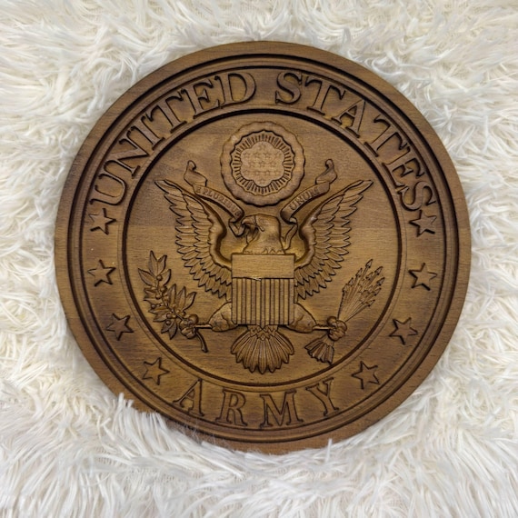 U.S. Army Wooden Plaque | Department of the Army Seal | Army Veteran Gift | Soldier Retirement Gift | This We'll Defend Wall Art