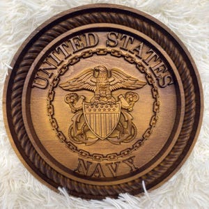 アメリカ海軍木製銘板 | USNイーグルエンブレム | 軍人への贈り物 | 海軍退役軍人用装飾品