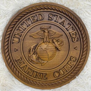 Engraved USMC Wooden Wall Plaque: Marine Corps Gift