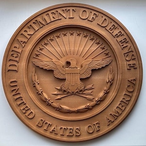 Department of Defense Wooden Plaque | DoD Seal | Pentagon Decor | Military Retirement Gift | Government Wall Art | Veteran Gift
