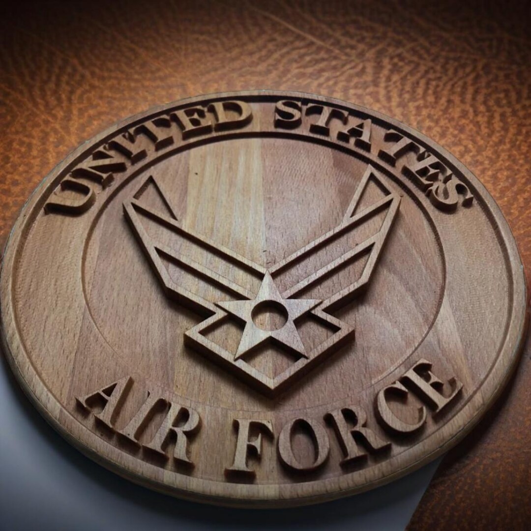 U.S. Air Force Wooden Plaque – USAF Emblem – Military Gift for