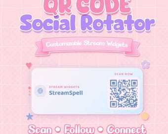 QR Code Social Rotator Widget for OBS Twitch Streamlabs Elements Browser Source