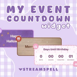 Stream Countdown Timer for OBS | Event Countdown Widget for Twitch, YouTube & Kick | Browser Source Overlay