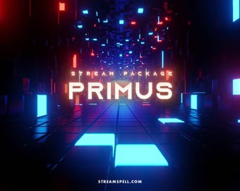 Neon Sci-Fi Stream Package: Animated Twitch Overlays, Alerts, Transition