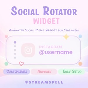 Animerad social media rotator-widget – anpassningsbar OBS-överlagring