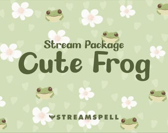 Cute Frog Stream Overlays | Cozy Twitch Overlay | Cute Animated Alerts & Stinger Transition | OBS | Streamlabs | StreamElements