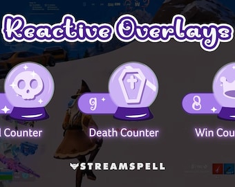 Enchanted Night Reactive Stream Overlays: Witchcraft Kill/Death/Win Counters (Streamlabs)