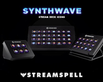 Synthwave Stream Deck Icons: Retro Neon Pack (400 Icons)