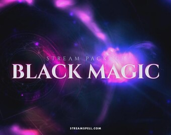 Pacote de sobreposição de transmissão animada de Black Magic: WoW, Twitch, YouTube