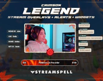 Pokemon Scarlet Stream Overlay Package, Animated Twitch, YouTube, Kick