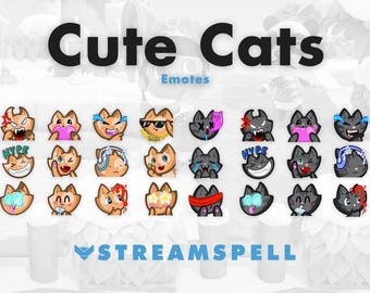 Cats Twitch Emotes and Badges | Stream Overlays