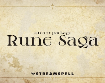 Rune Saga Animated Stream Package, RPG Overlay for Twitch, YouTube
