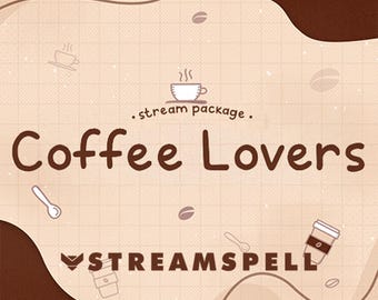 Coffee Animated Stream Package: Twitch, YouTube, Facebook (Digital Download)