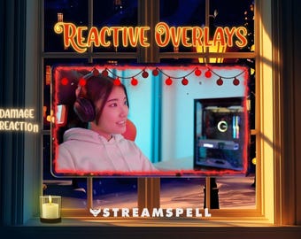 Weihnachtszeit Reaktive Overlays - Feiertags-Win & Schadensreaktionen für Streamlabs - Animierte Feiertags-Stromlauf-Effekte