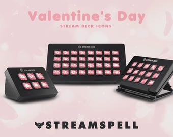 Valentine's Day Stream Deck Icons: Animated Pink & Red