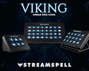 Viking Stream Deck Icons: 400 Blue & Black Runes