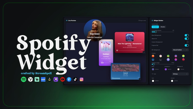 Streamspell Spotify Widget for OBS Studio, Streamelements, Streamlabs ...