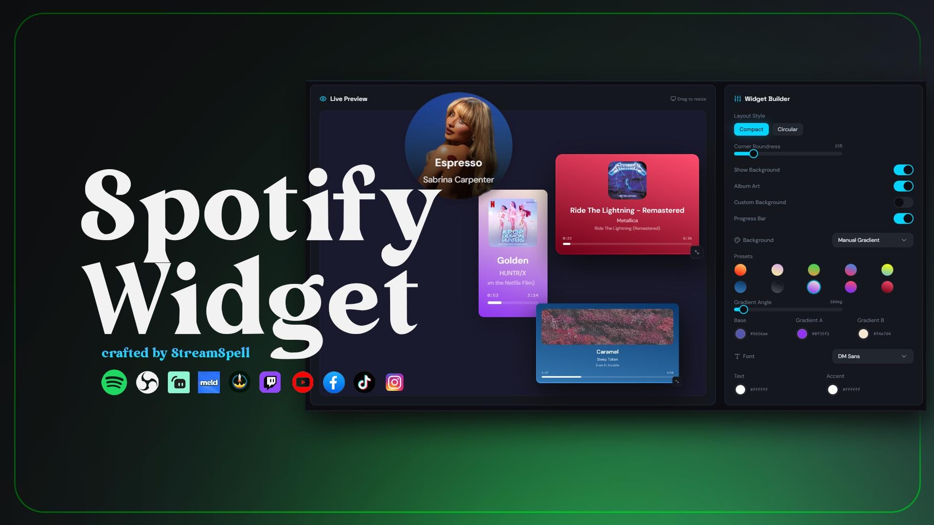 Streamspell Spotify Widget for OBS Studio, Streamelements, Streamlabs ...