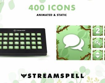 Icônes Nature Stream Deck : verdure animée, style bohème