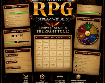 RPG Stream Widgets for OBS, StreamElements, Streamlabs -> Easy Setup, Fully Customizable