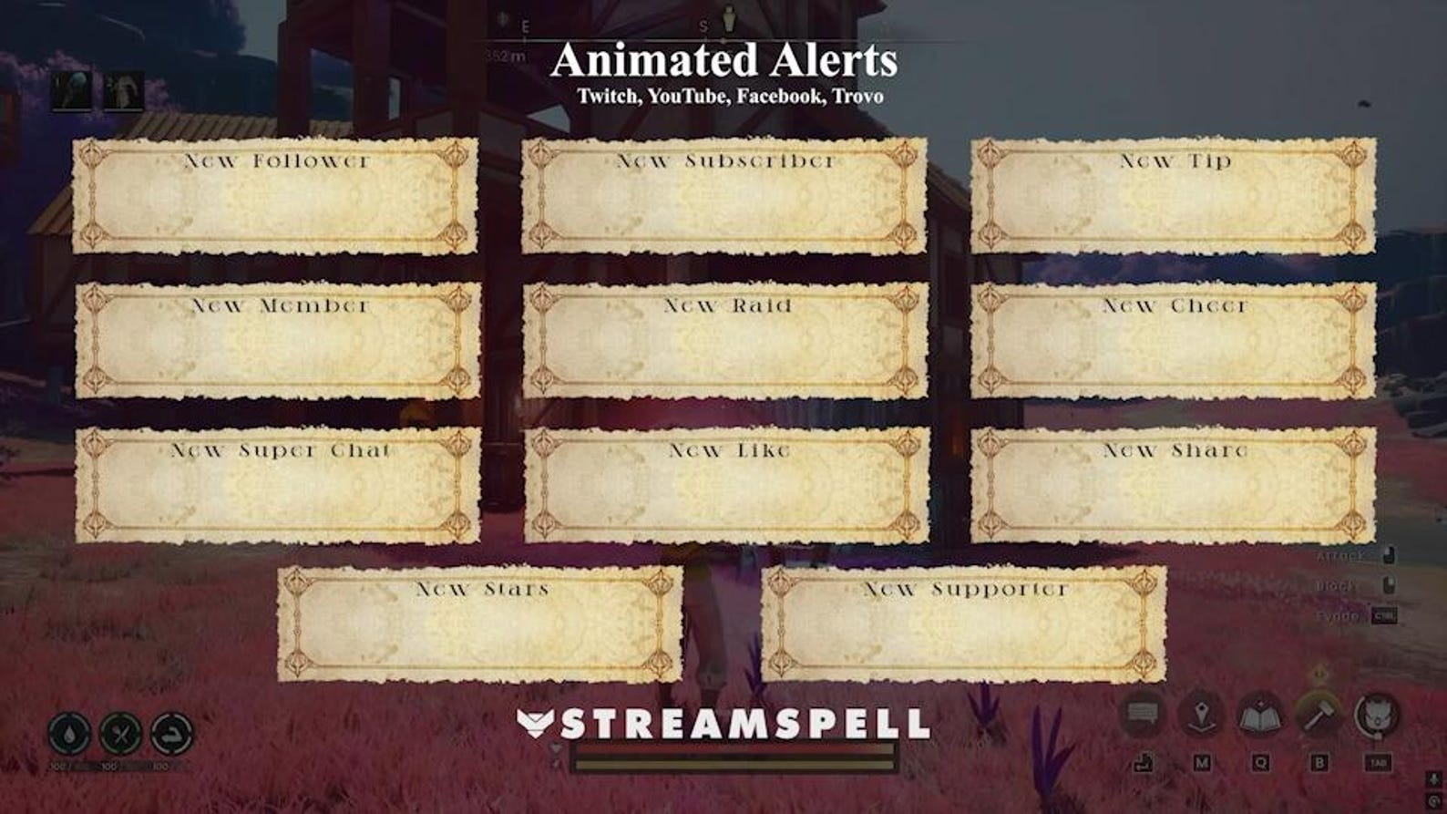 Rune Saga RPG Animated Twitch Overlay Package for Runescape, Elden Ring ...