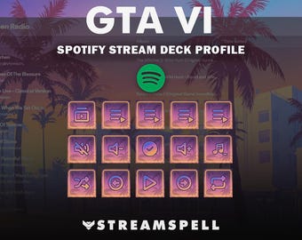 Gta Spotify Profile for Stream Deck MK2, Mini, XL, +, +XL and Galleon 100 SD