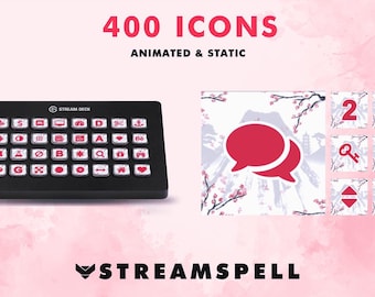 Icônes Cherry Blossom Stream | 400 icônes animées et statiques (PDF)