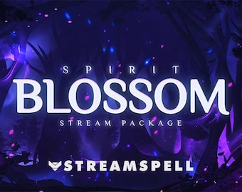 Purple Blossom Stream Overlay – Animated Webcam Frame, Alerts, Panels, Transition – For OBS, Streamlabs [Twitch, YouTube, Facebook, Trovo]