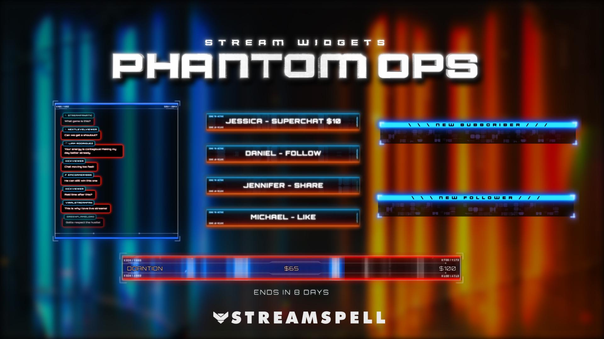 Phantom Ops Animated Stream Package | COD Tactical FPS Overlays, Alerts ...