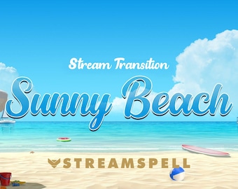 Sunny Beach Stream Transition: Animated Ocean Waves - Summer Twitch Overlay