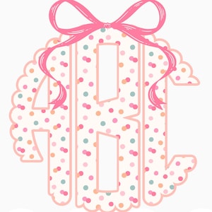 Polka Dot Monogram PNG/ Initial Alphabet PNG for Cricut/ Sublimation Design/ Digital Download/DTF