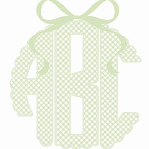 Green Gingham Monogram PNG/ Initial Alphabet PNG for Cricut/ Sublimation Design/Digital download/DTF