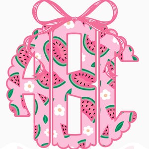 Watermelon Monogram PNG/Sublimation/Cricut/Digital Download