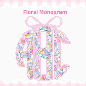 Floral Monogram PNG/Sublimation/Cricut/Digital Download