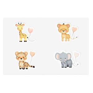 Fogli di adesivi con simpatici animali, adesivi giocosi della giungla per bambini, articoli per scrapbooking, decorazioni per quaderni, adesivi per bomboniere, baby shower