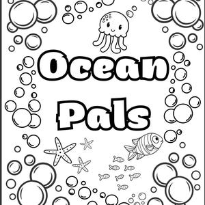Ocean Pals – Malseiten für Kinder, Meerestiere | Digitaler Download | Druckbares Malbuch | Unter dem Meer Aktivitätsbogen