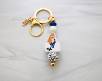 Swiftie Silicone Bead Keychain – Personalized Bag Charm, Lanyard Accessory