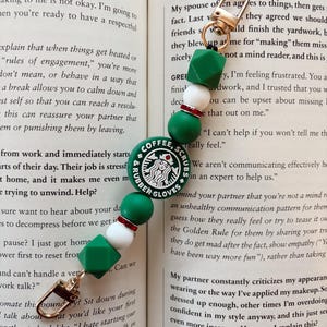 Nurse Starbucks Bookish Girl Kindle Strap – Interchangeable E-Reader Grip – Optional Adhesive Hearts – Fits All Kindles, Nooks, E-Readers