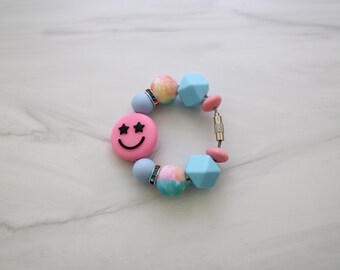 Pink Smiley Face Tumbler Charm – Drink Accessories for Stanleys