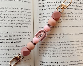 Kindle-bandje roze regenboog – boho-greep voor e-reader