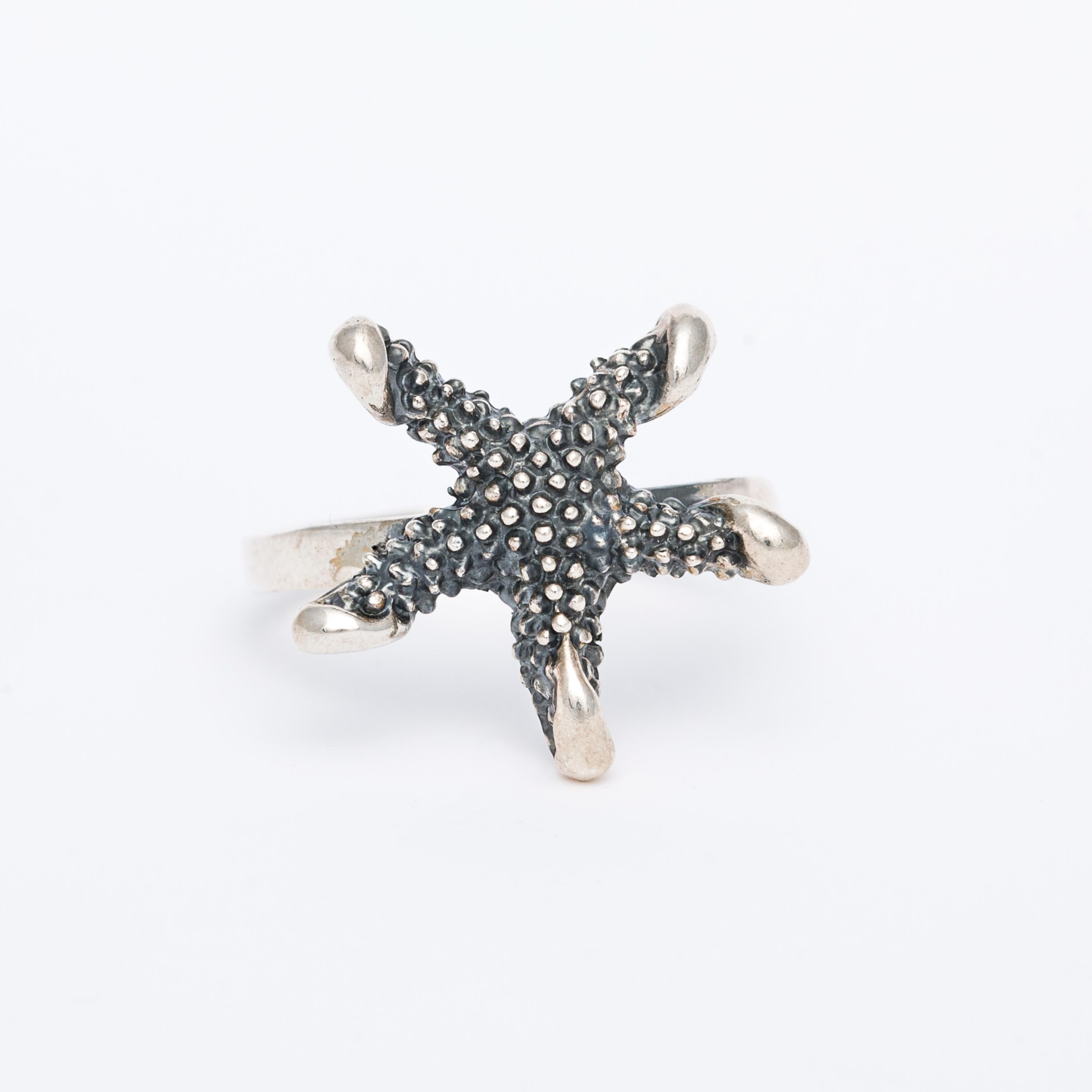 Handmade 925 Silver Starfish Ring, Statement Starfish Ring, Jewelry Gifts
