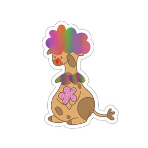 Colorful Clown Giraffe Die-Cut Stickers, Fun Animal Decor, Cute Party Favors, Playful Gift for Kids, Laptop or Water Bottle Stickers