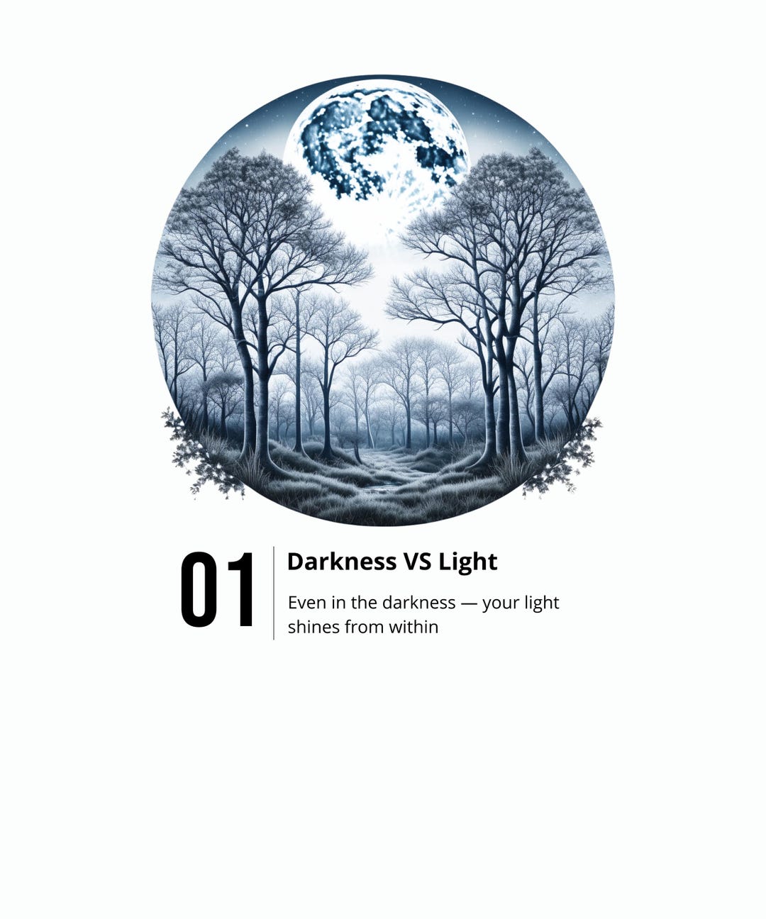 Darkness Vs Light Printable Art – Inspirational Night Forest Scene ...