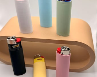 6-Pack 3D Printed Lighter Sleeve Cover Holder Case, Empty BIC Shell
