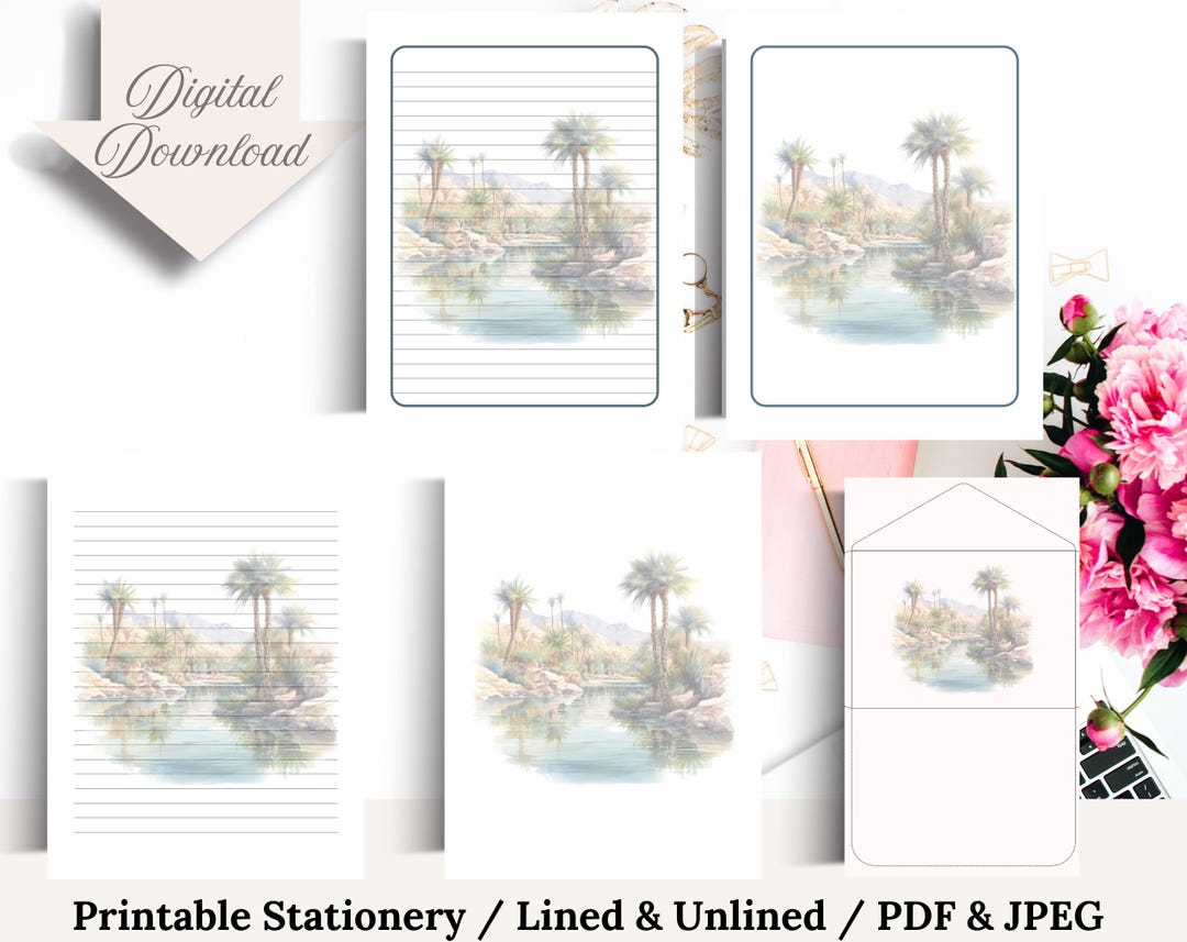 Oasis Blue Stone Watermark White Set-us Letter Size PDF Paperful, Pa ...
