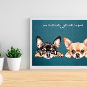 Due Chihuahua Cuori e Zampe – Sfondo Artistico – Paperful, carta, stampabile, scaricabile all'istante - artf ul, artef ul, cane ], cane