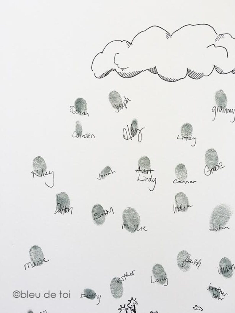 Thumbprint Guest Book Baby Shower Guest Book Alternative Etsy