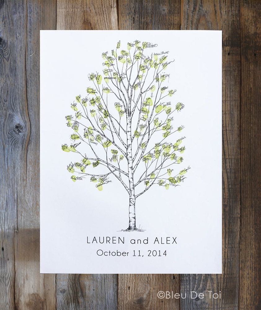 Thumbprint Guest Book, Wedding Guest Book Alternative, Fingerprint Tree,  Medium Birch Tree, Thumbprint Tree, Rustic Wedding, Family Tree - Etsy
