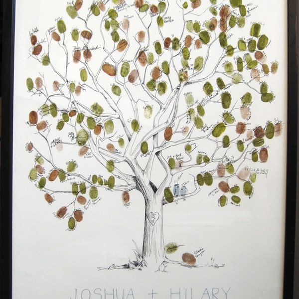 Guest book fingerprint tree - size large (guestbook drawing, 2 stamp pads, and pen)